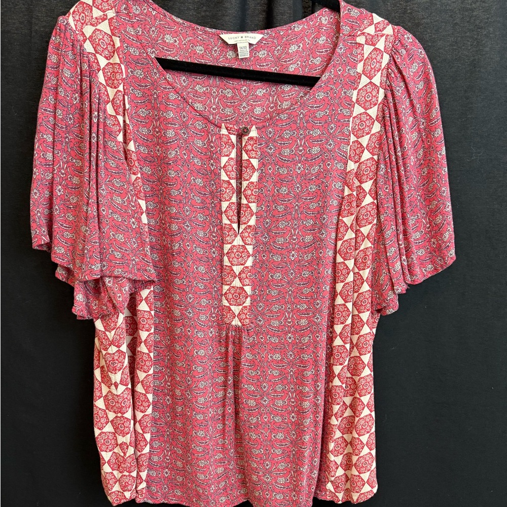 Women's Pink Patterned Top